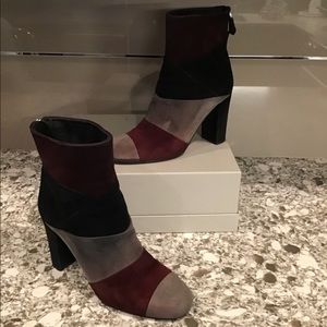 Ankle boots  suede block heels. Made in Italy